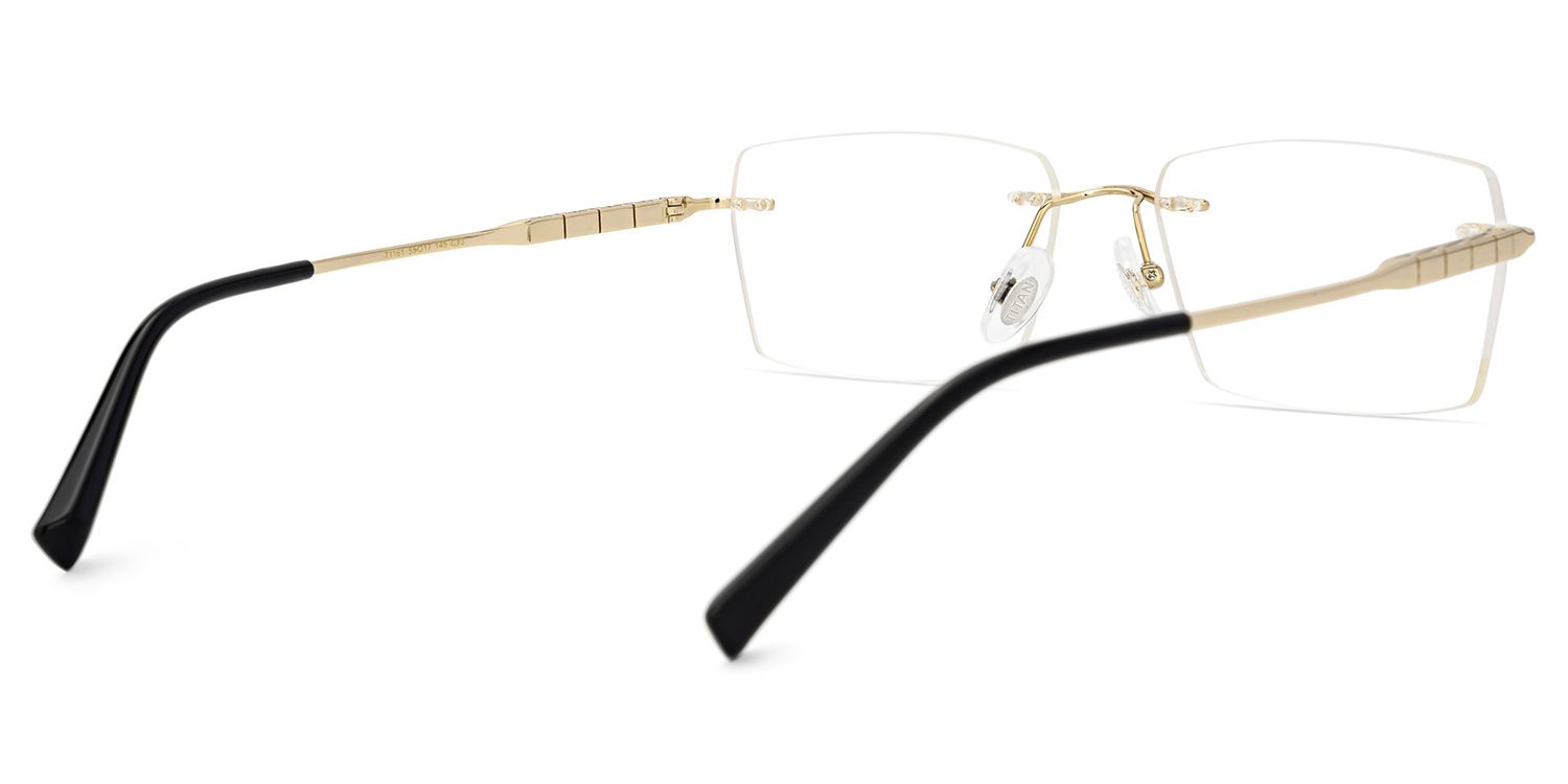 Dinny Rectangle Gold Frame Glasses | Zeelool3