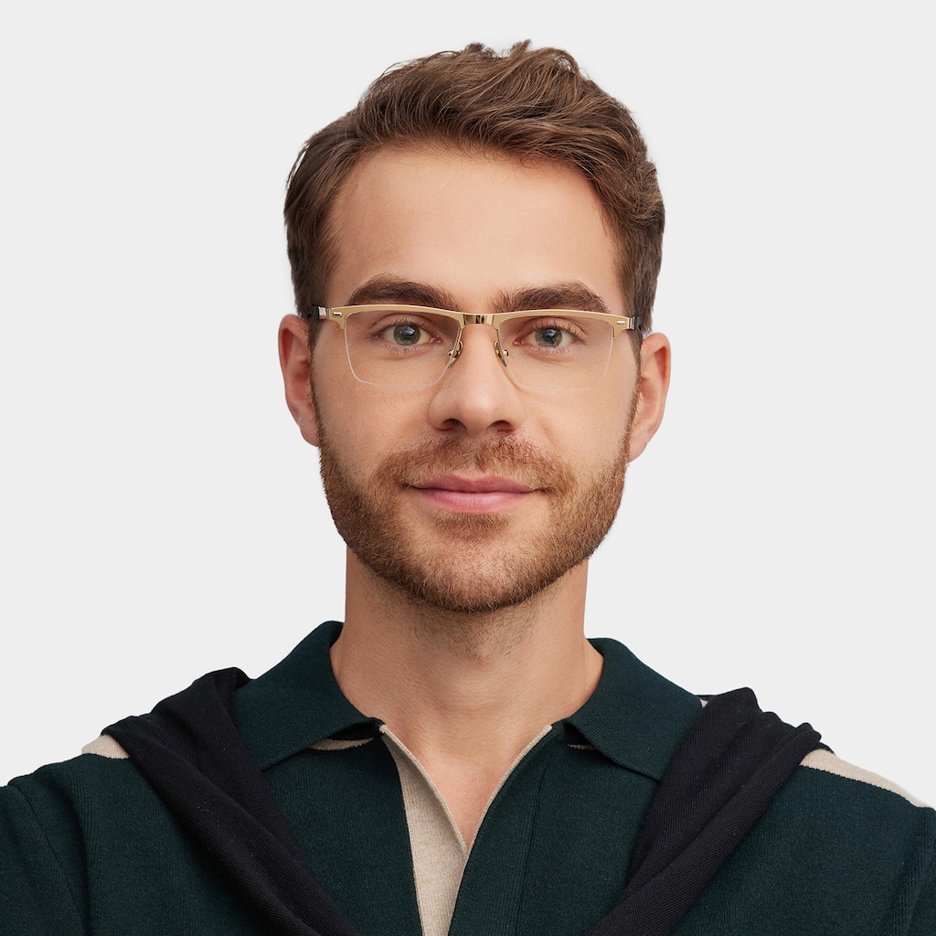 Brock Browline Gold Glasses