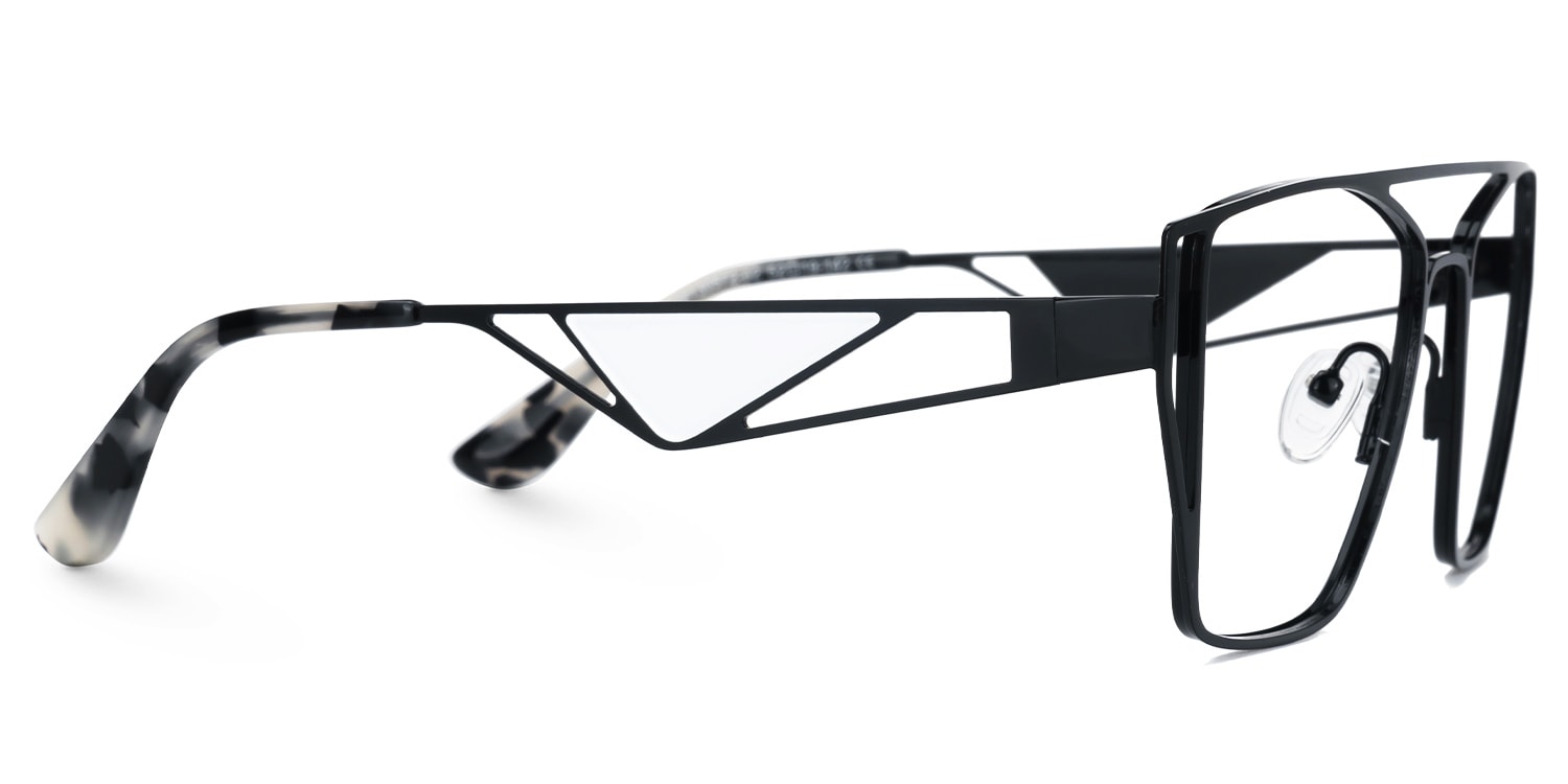 Abegayle Designer Eyeglasses in Geometric Black Frame2