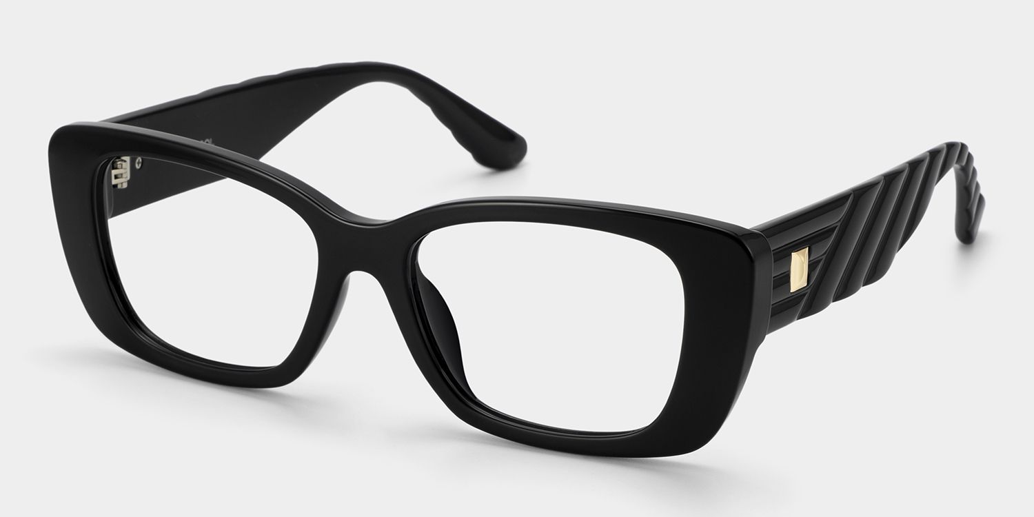 Hannah Black Rectangle Frame Eyeglasses | ZEELOOL3