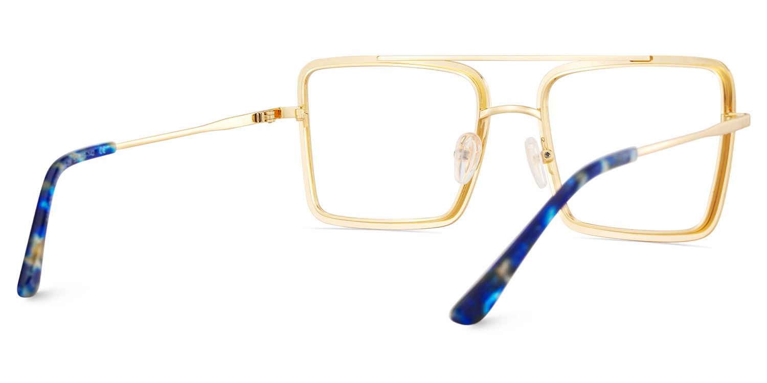 Diva Glasses, Blue Diamond and Golden Metal  Eyeglasses5