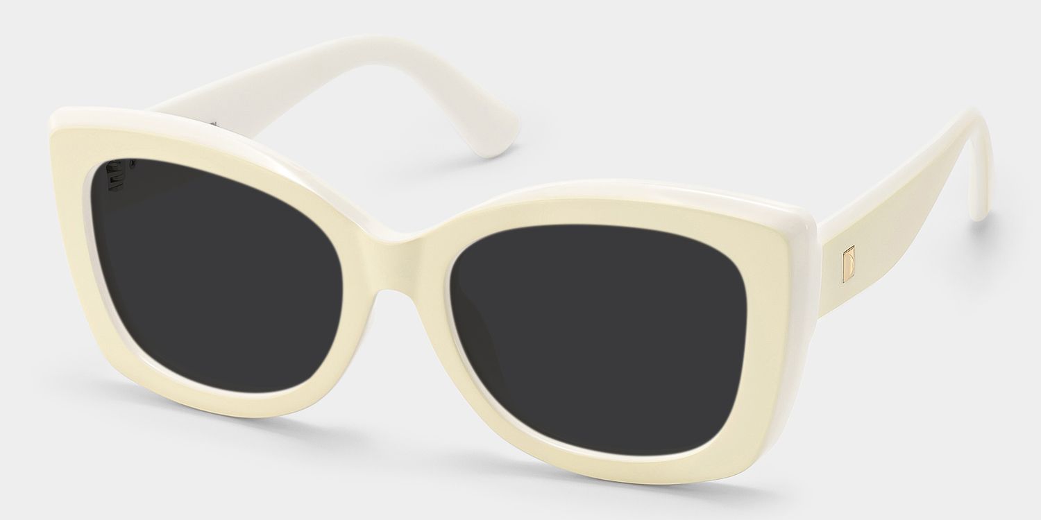 Rosie Cream Thick White Butterfly Frame Sunglasses | ZEELOOL2