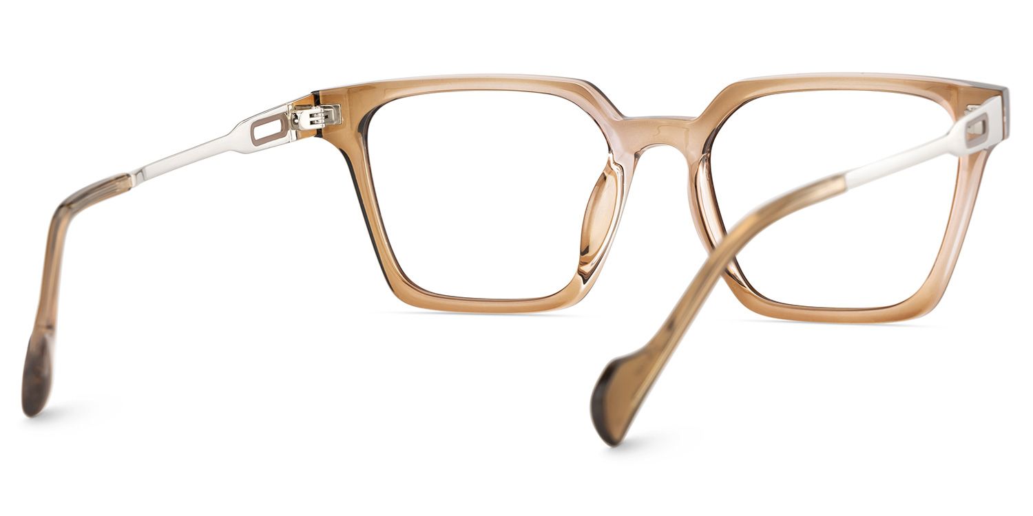 Mabel Eyeglasses in Square Beige Frame | Zeelool5