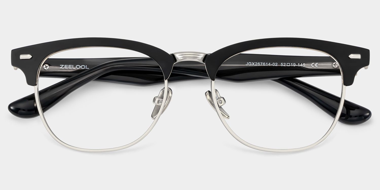Penelope Silver Browline Glasses for Men | ZEELOOL2