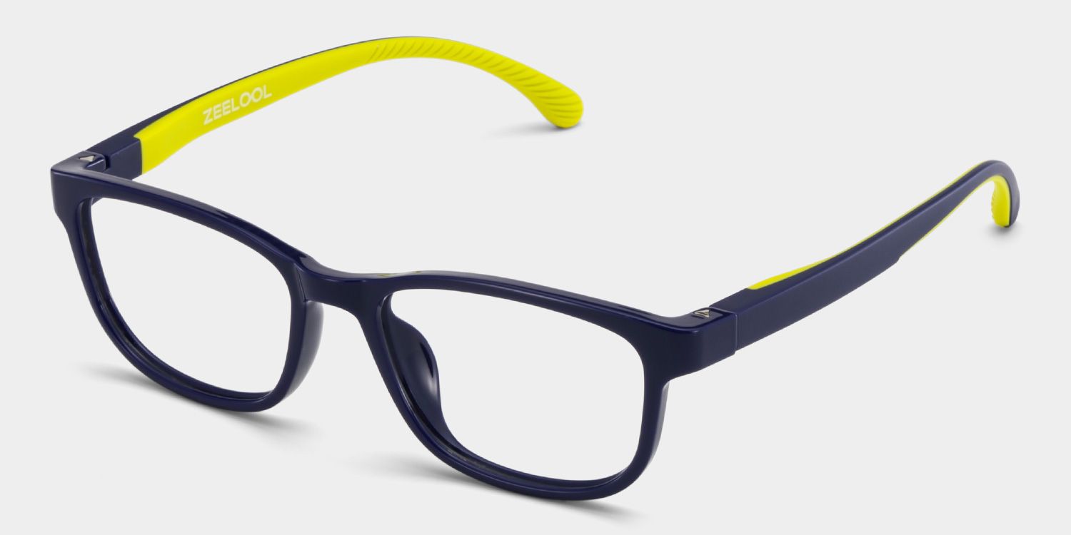 Robin Rectangle Black Yellow Frame Eyeglasses for Pre-tweens3