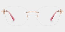 Jaxon Rose Gold Rectangle Glasses1