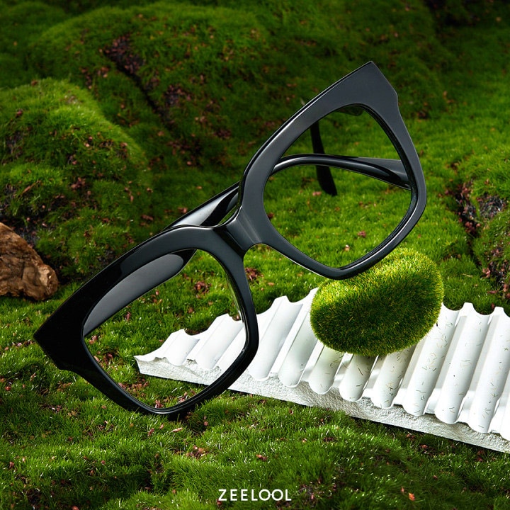 Affordable Black Trendy Glasses Willard Square Glasses | Zeelool4