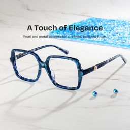 Elena Blue Tortoise Square Glasses0