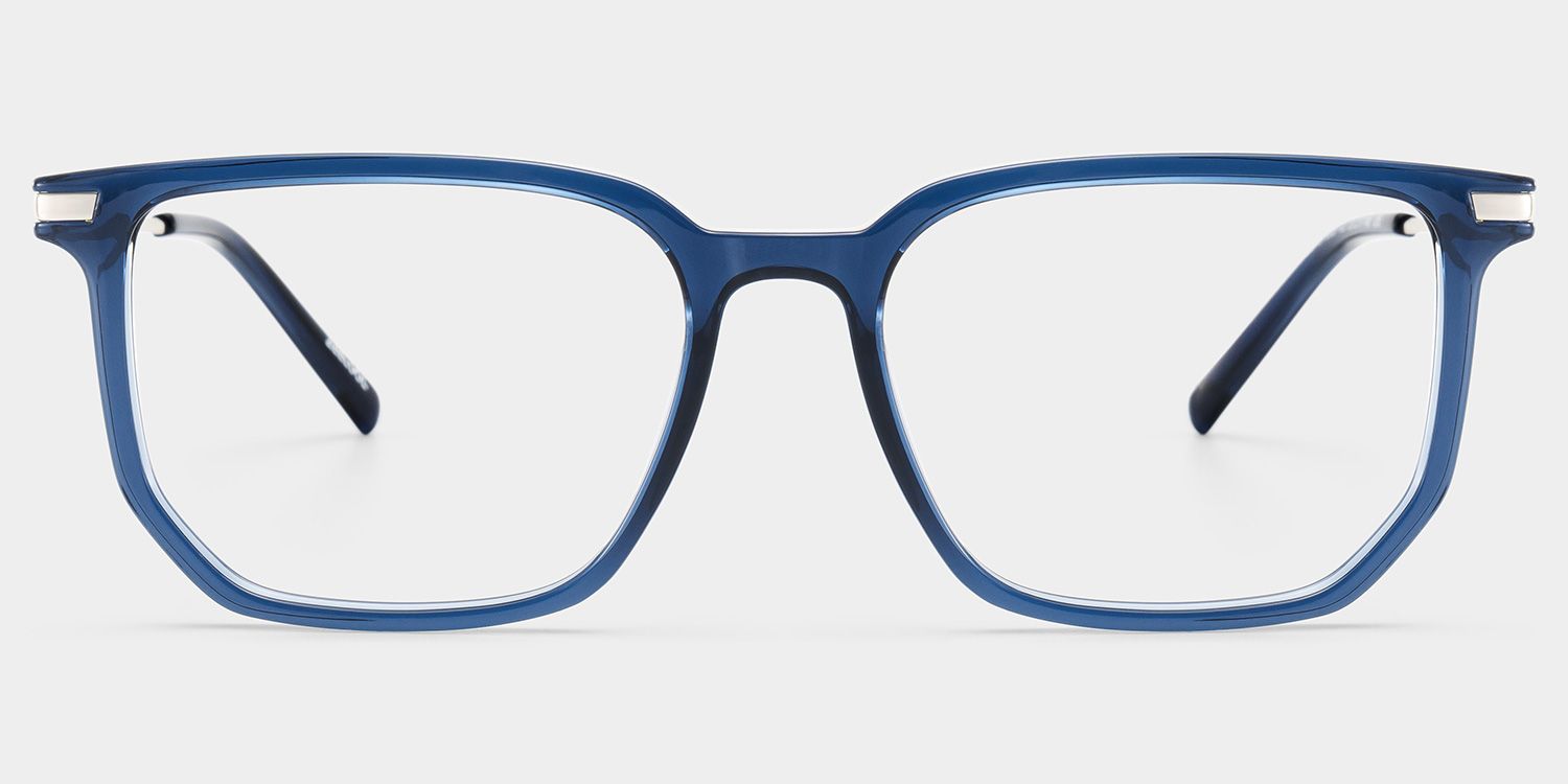 Michelle Blue Full Rim Rectangle Eyeglasses with 尾-Titanium Arms | ZEELOOL0