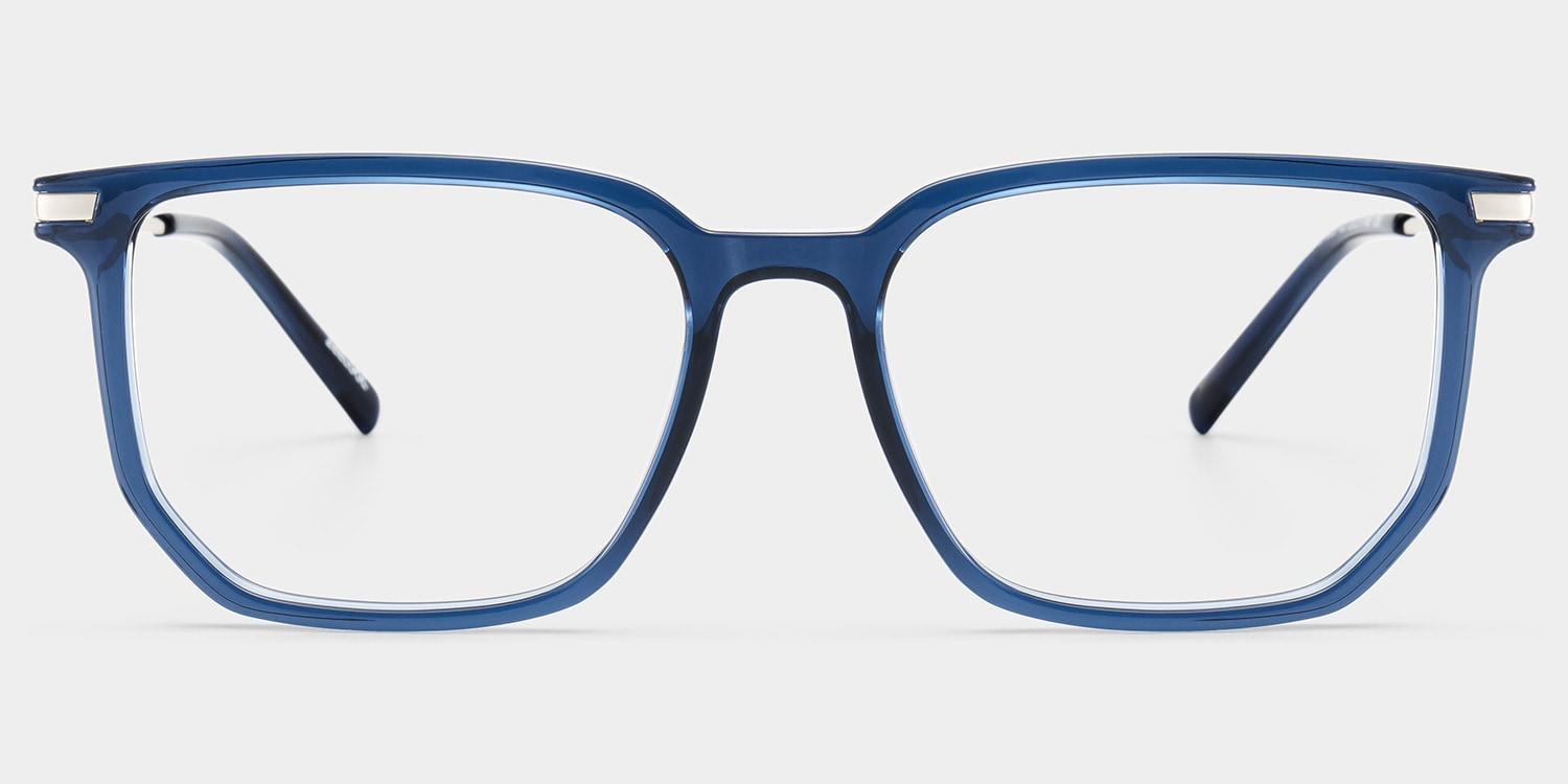 Michelle Rectangle Blue Glasses