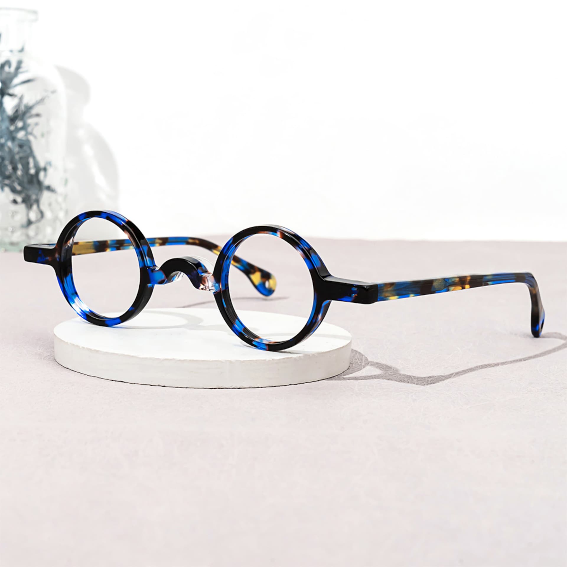 Round Truitt Blue-Tortoise Glasses on sale -Zeelool Glasses4