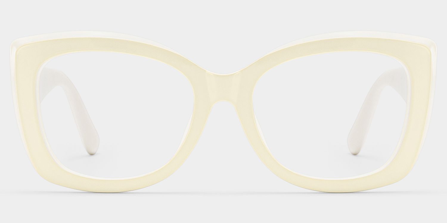 Rosie Cream Thick White Butterfly Frame Glasses | ZEELOOL0