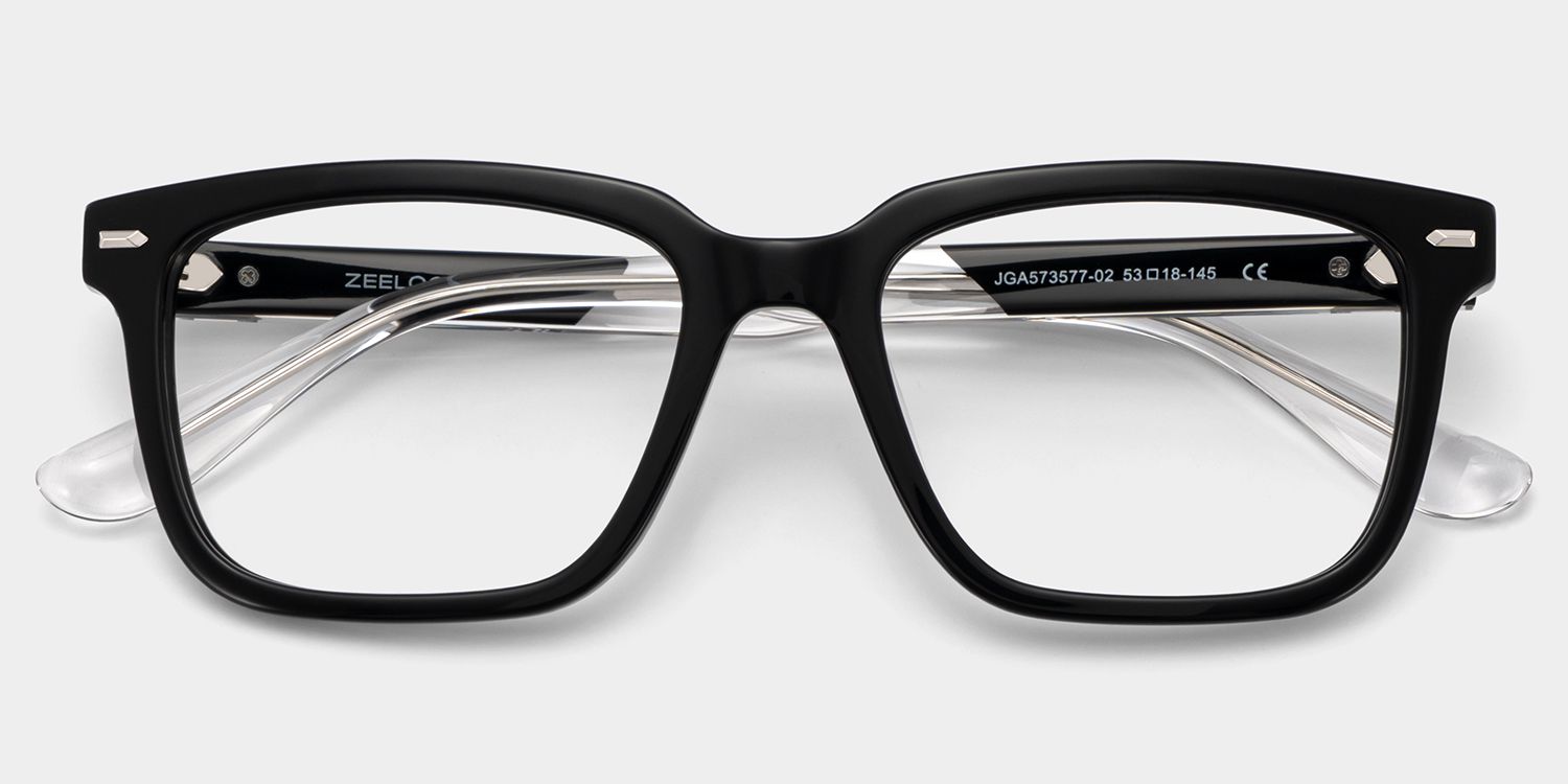 George Black Rectangle Eyeglass Frames for Men | ZEELOOL
