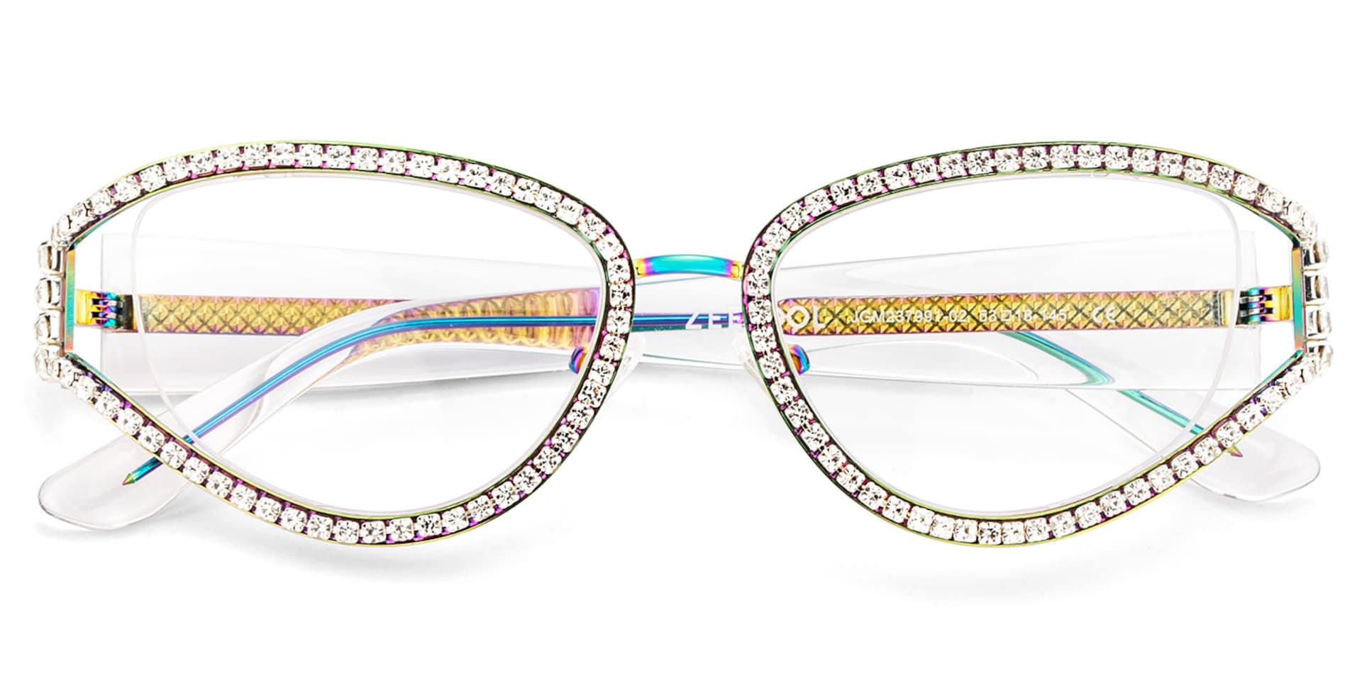 Ladies's Cat Eye Glasses With Shiny Diamonds2