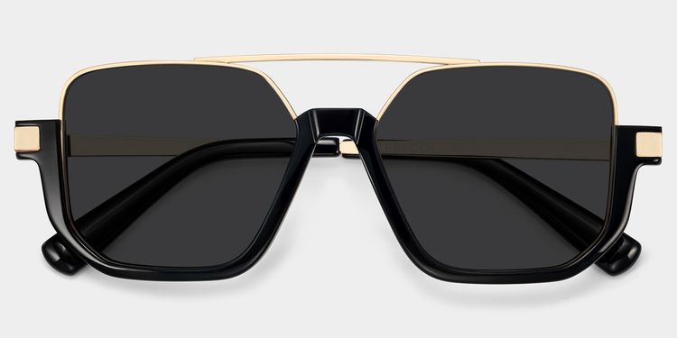 Oromiya Black Gold Aviator Sunglasses