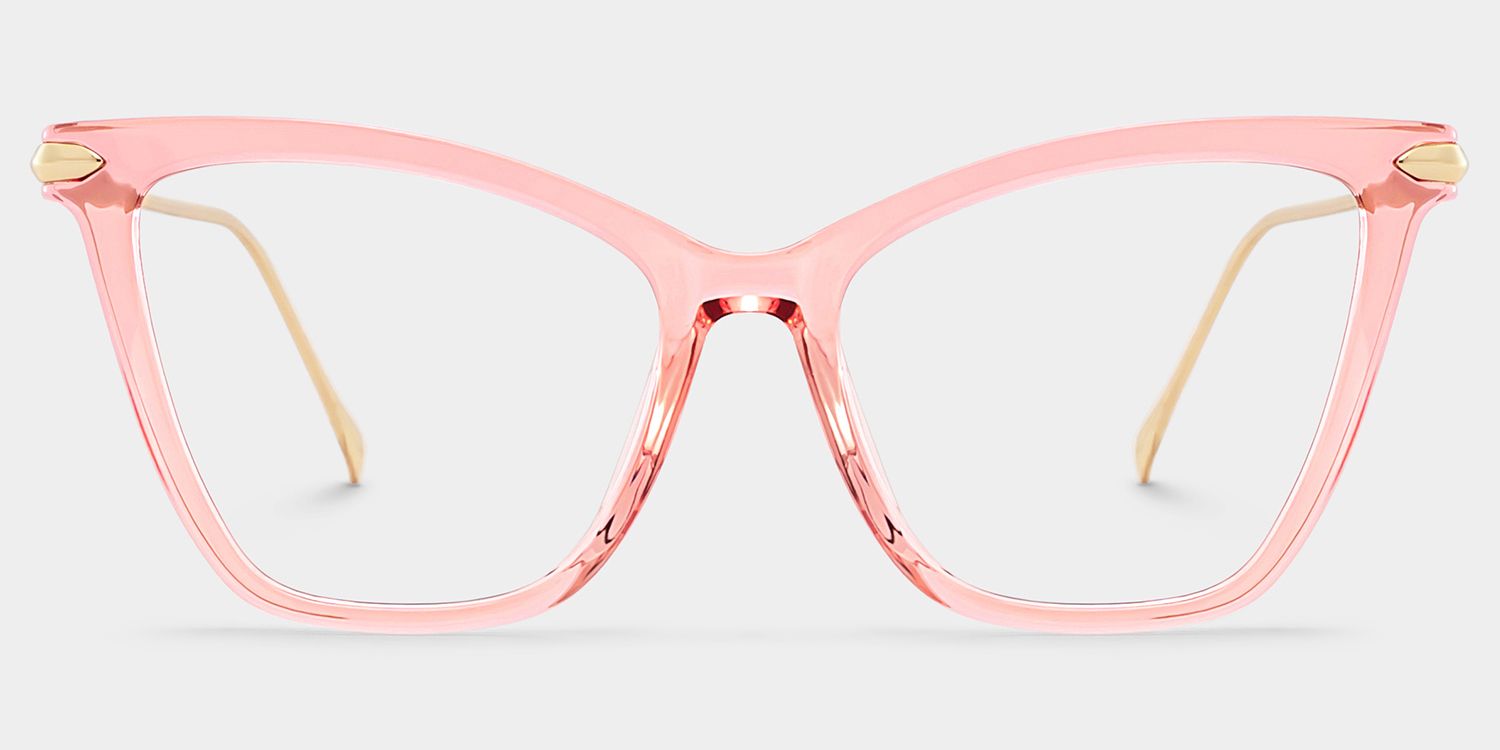Hilary Butterfly Light Pink Transparent Eyeglass Frame | ZEELOOL1