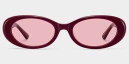 The 90s Red Oval Sunglasses0
