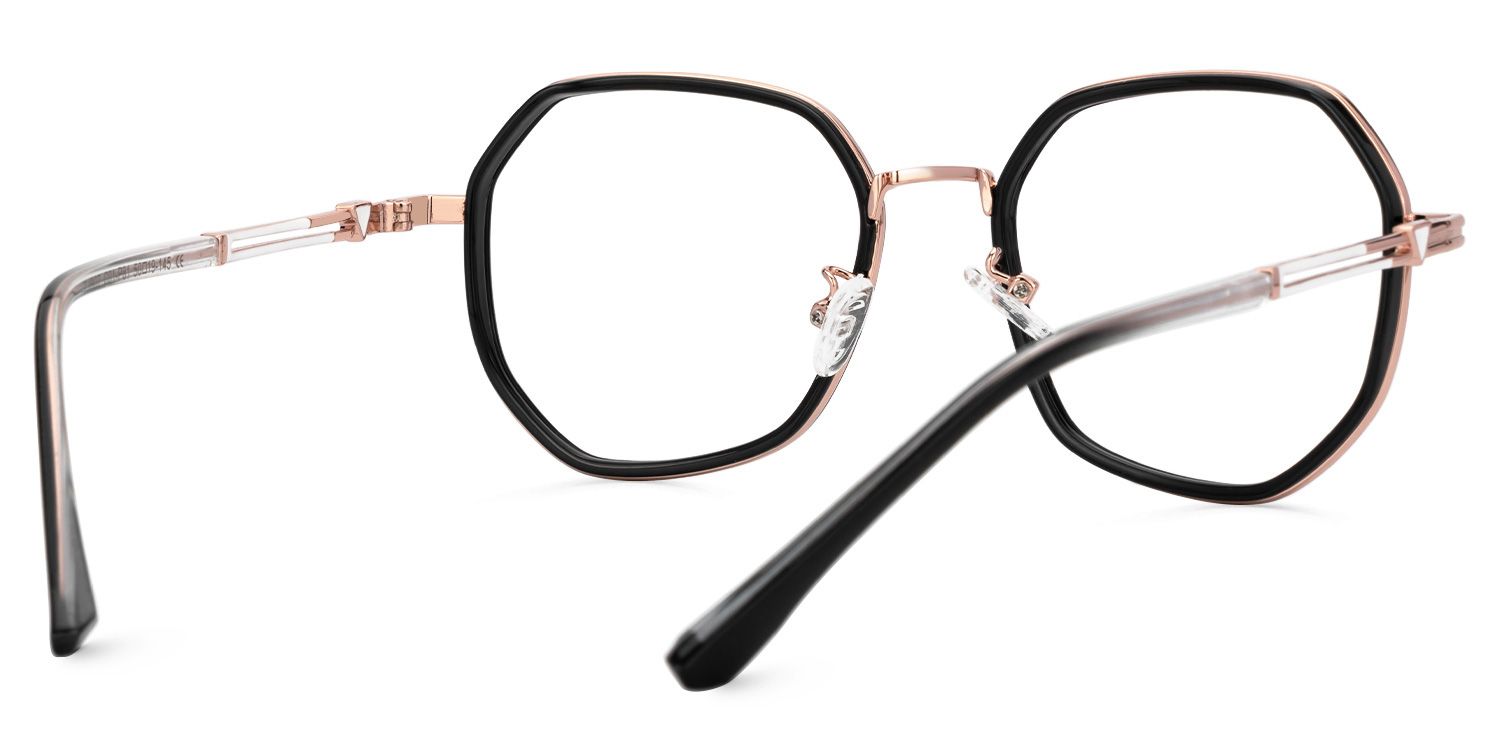 Frazier Mixed-Materials Geometric Black Frame Glasses | Zeelool3