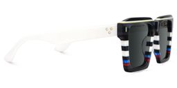 Kenish Black White Square Sunglasses3