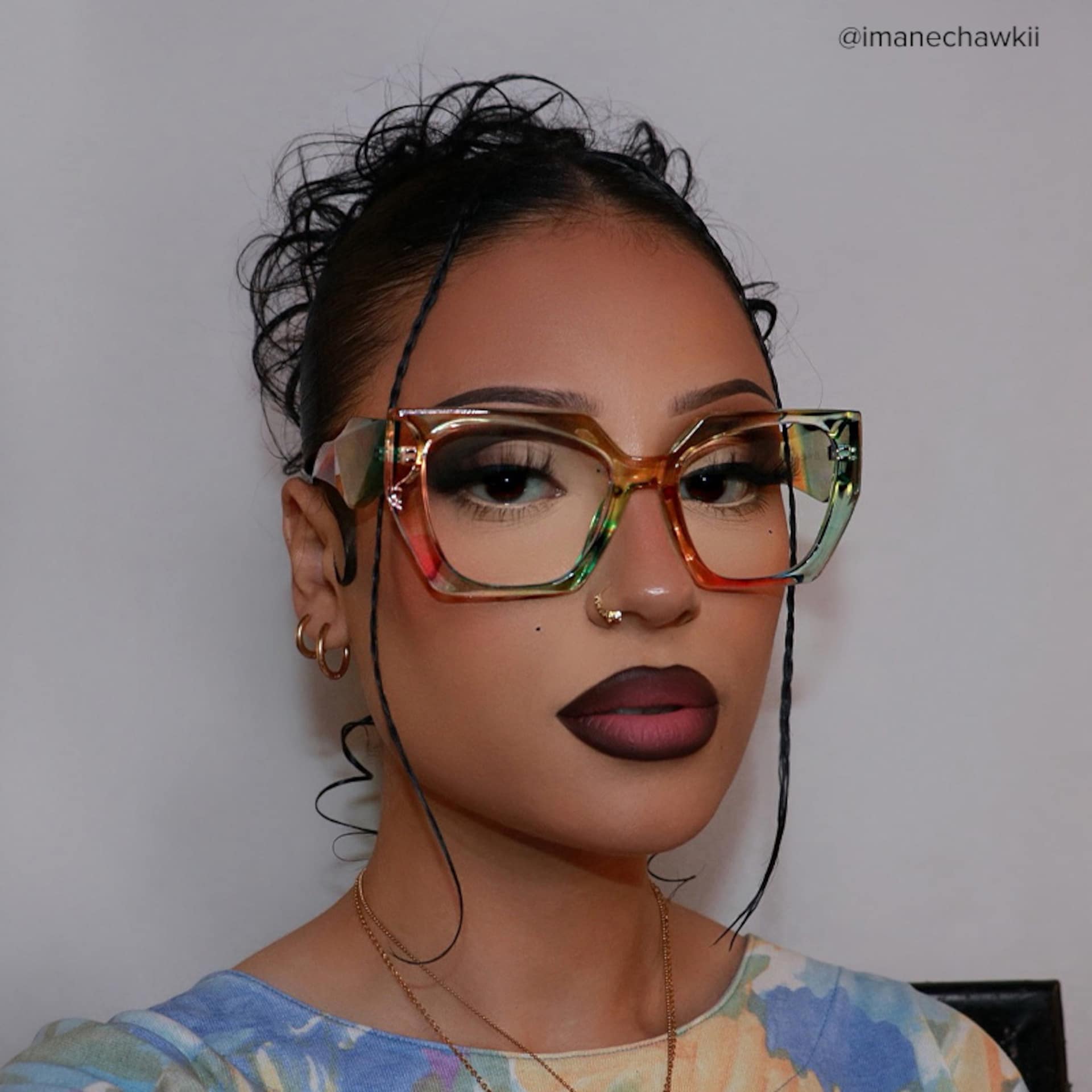 Sileidy Geometric Multicolor Funky Frame Glasses | Zeelool4