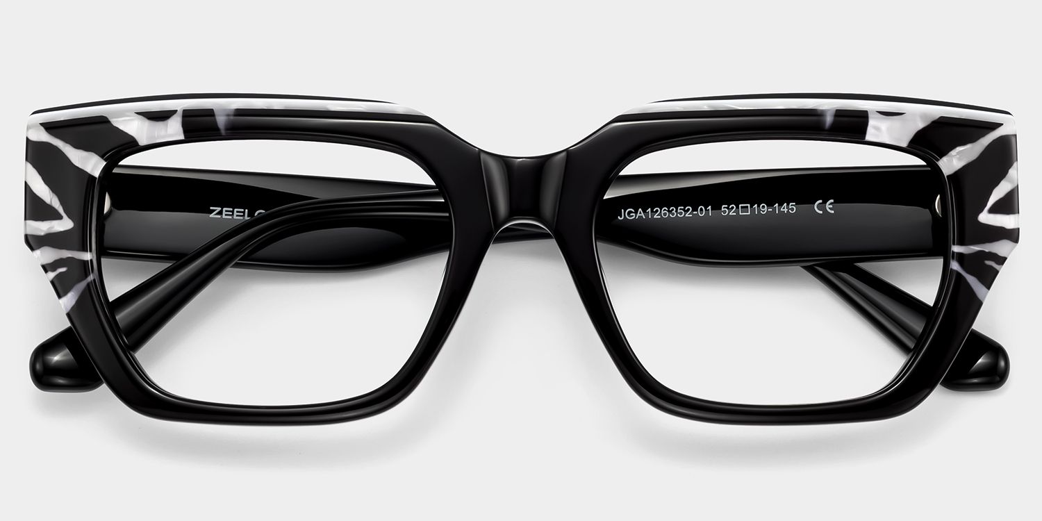 Sequoia Black Rectangle Glasses | ZEELOOL2