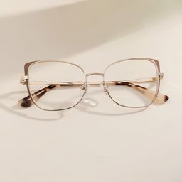 Tessa Cat eye Khaki Gold Glasses0