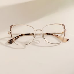Tessa Cat eye Khaki Gold Glasses0