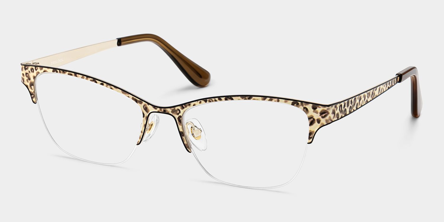 Dorian Yellow Leopard Print Cat-Eye Glasses | ZEELOOL3