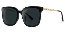 Tammie Square Black Sunglasses1