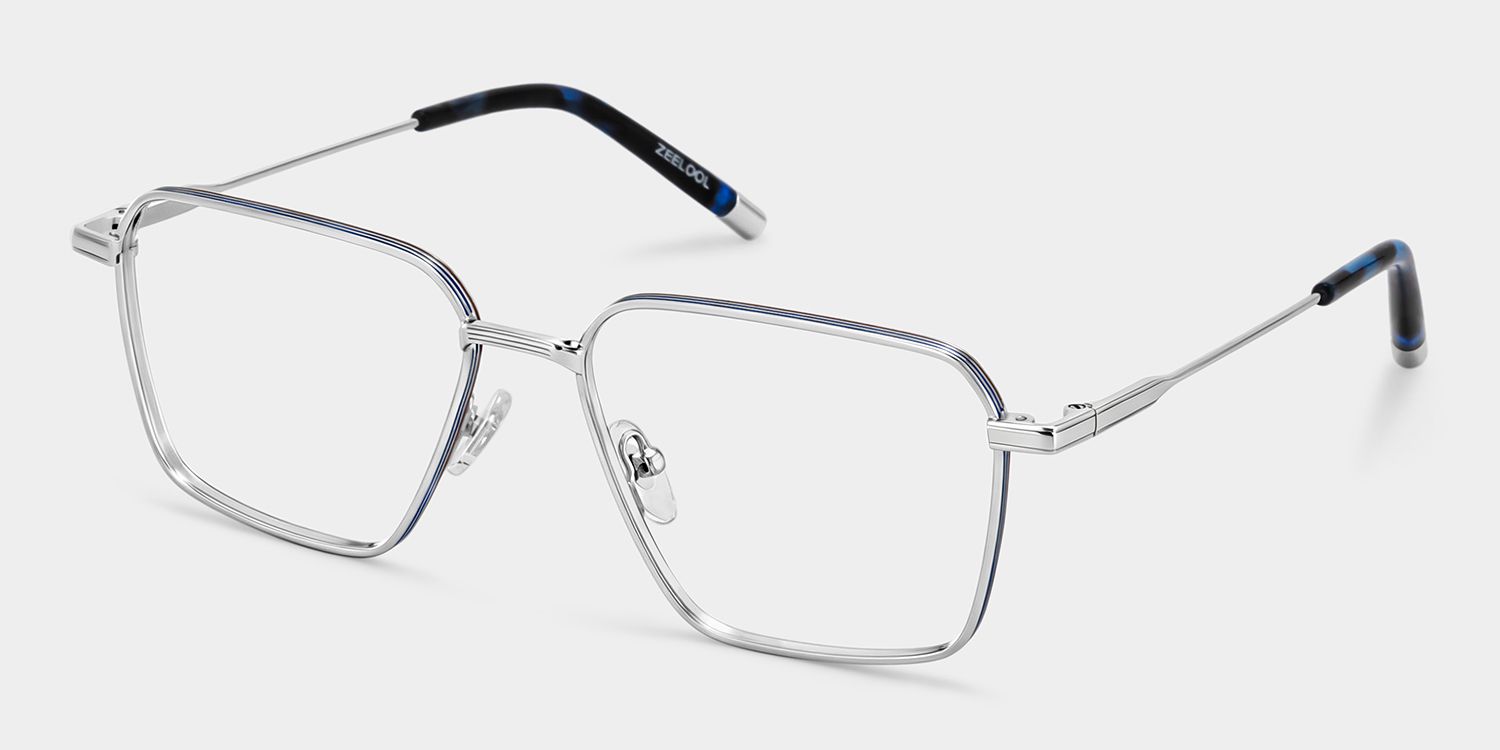 Ashley Square Silver Frames Glasses with Preppy Chic | ZEELOOL3