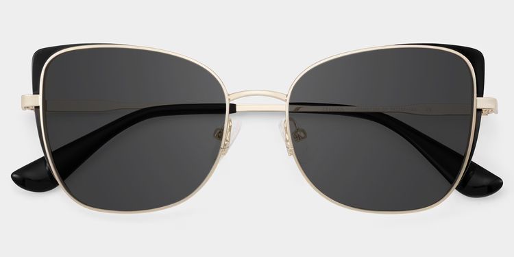 Tessa Black Gold Cat eye Sunglasses