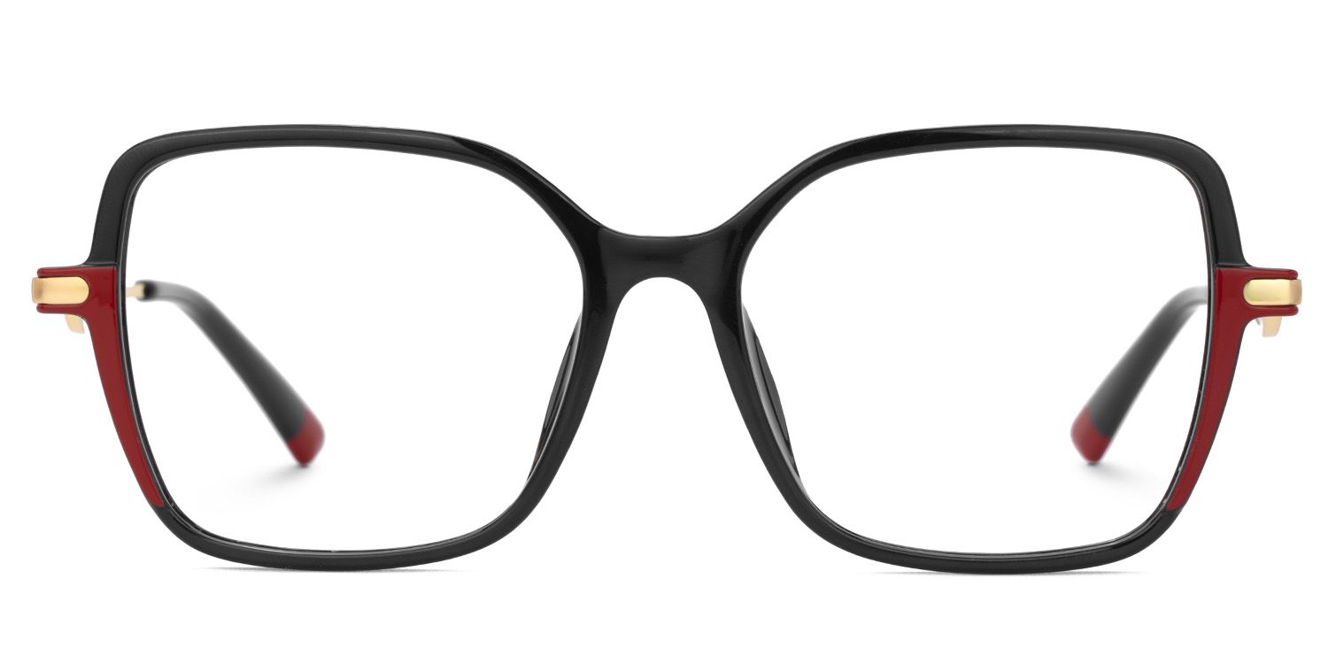 Rendon thin black eyeglass frames in Square Design | Zeelool0