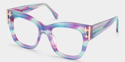 Minfia Blue Purple Square Glasses4