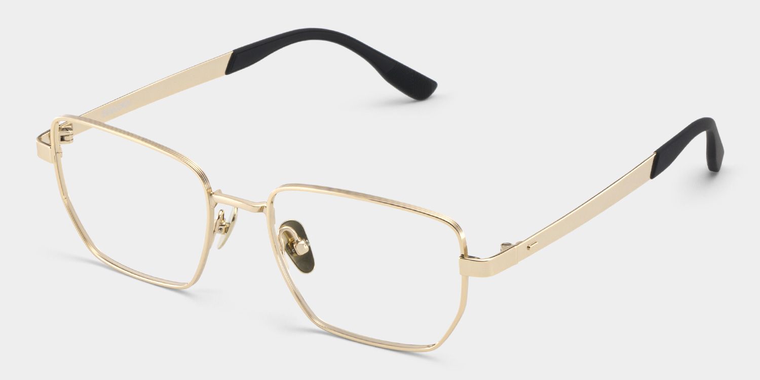 Jameson Gold Frame Prescription Glasses with Geometric Shape | ZEELOOL5