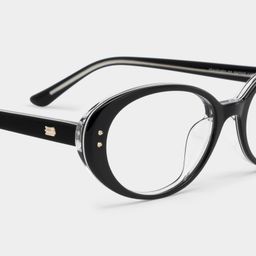 Lennon Black Oval Glasses5