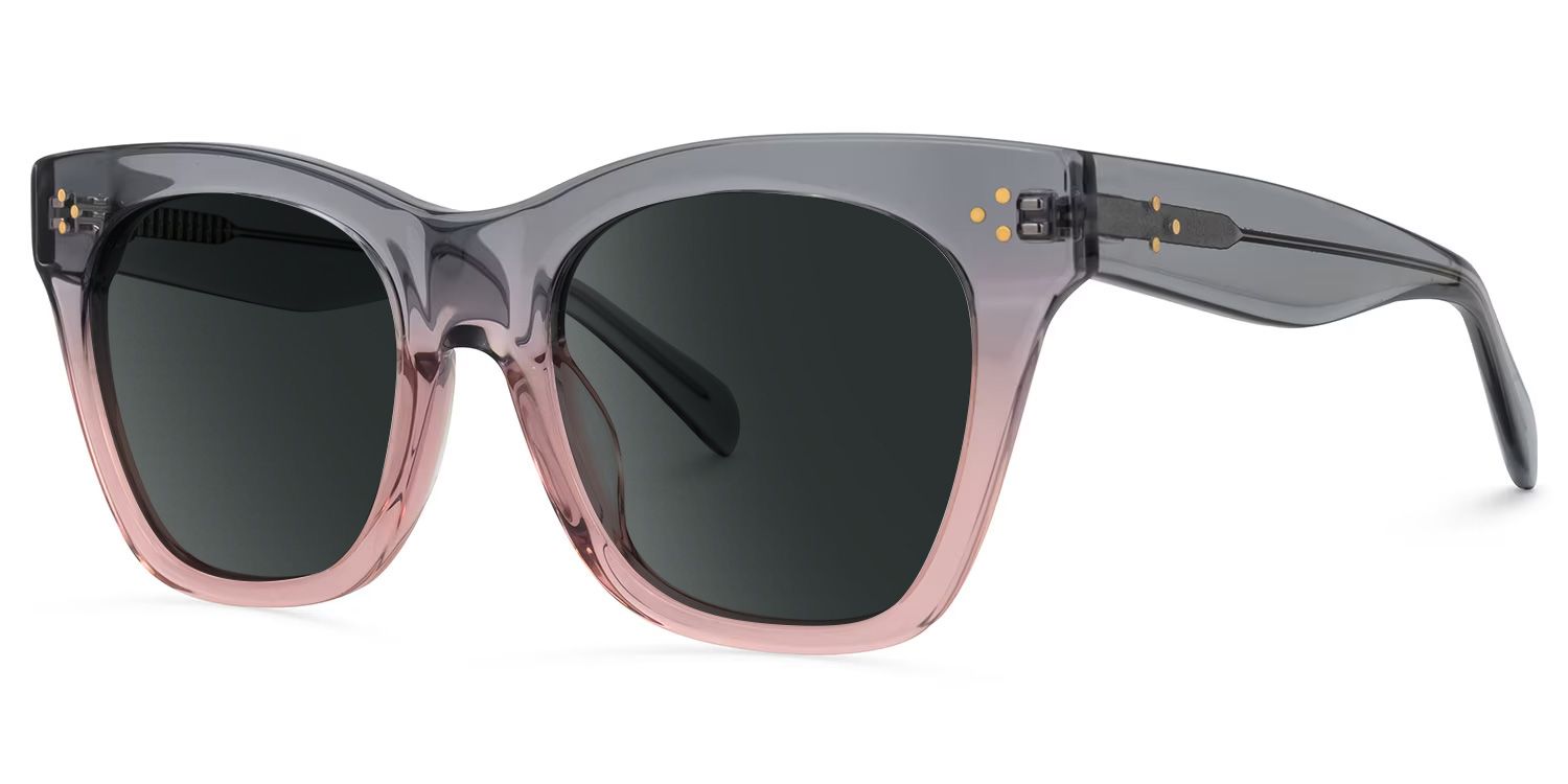 Tandy Rectangle Gray Sunglasses and Two-Tone Frames1