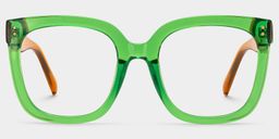 Ebony Square Green Glasses0