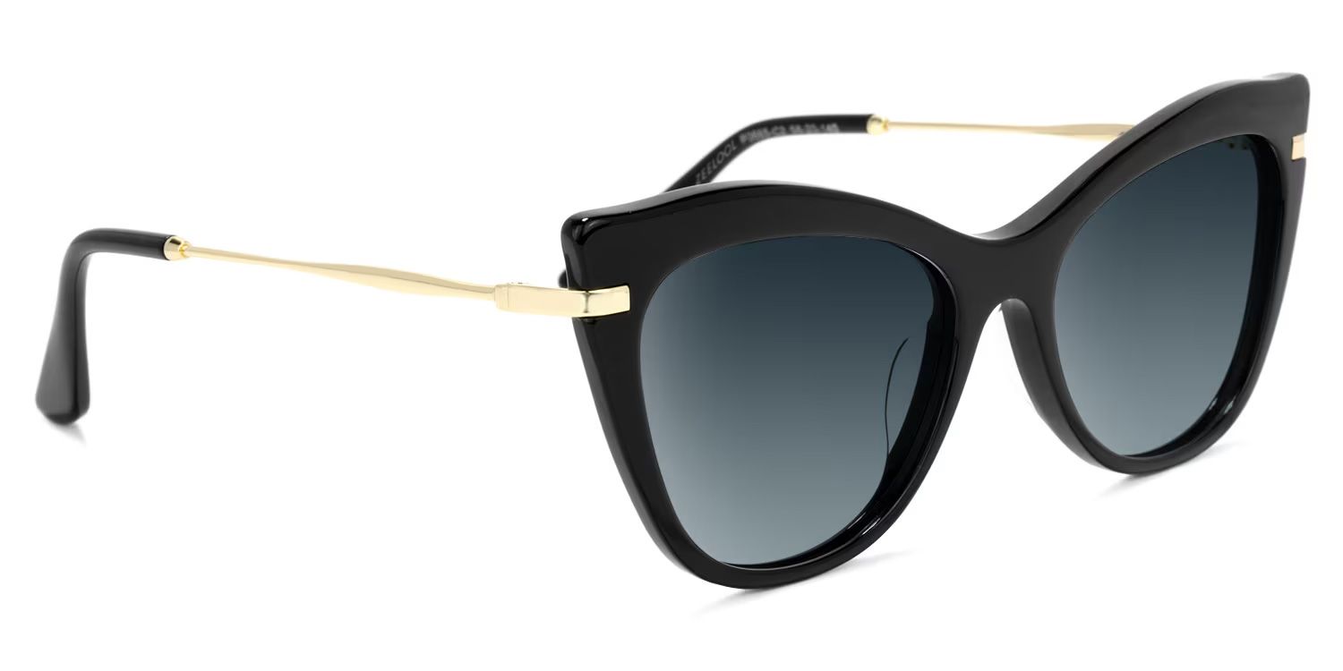 Indira Cat Eye Black Sunglasses | Zeelool Glasses2