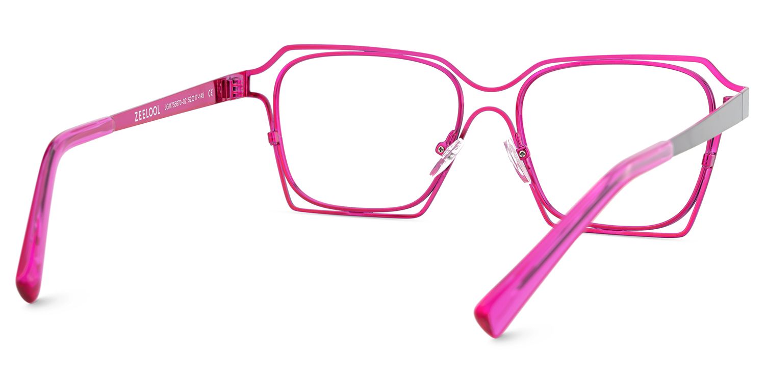 Foday Purple Metal Frame Glasses With Geometric Shape5