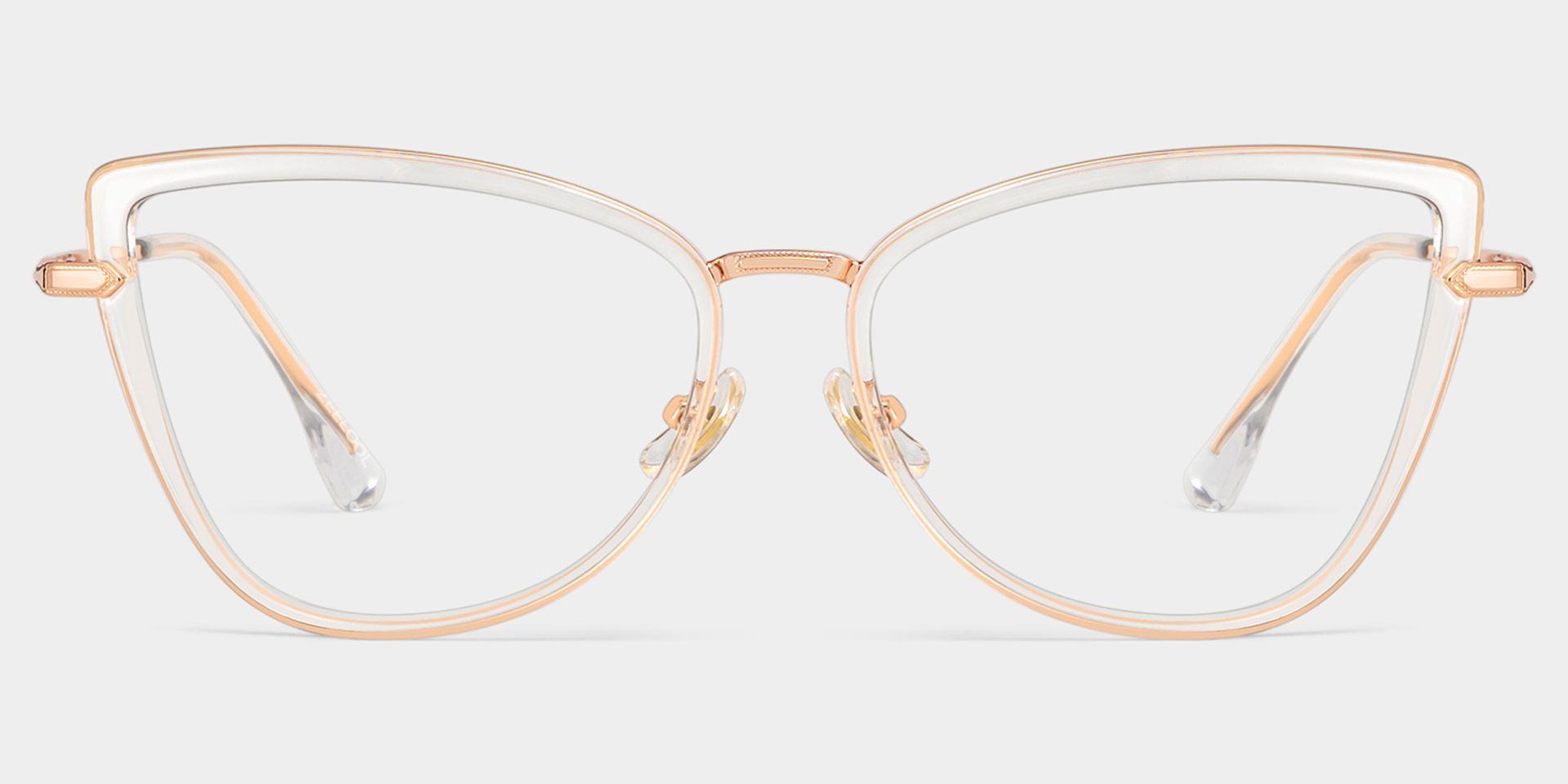 Cat eye Clear Eyeglasses- Sloane Mixed Frame Glasses1