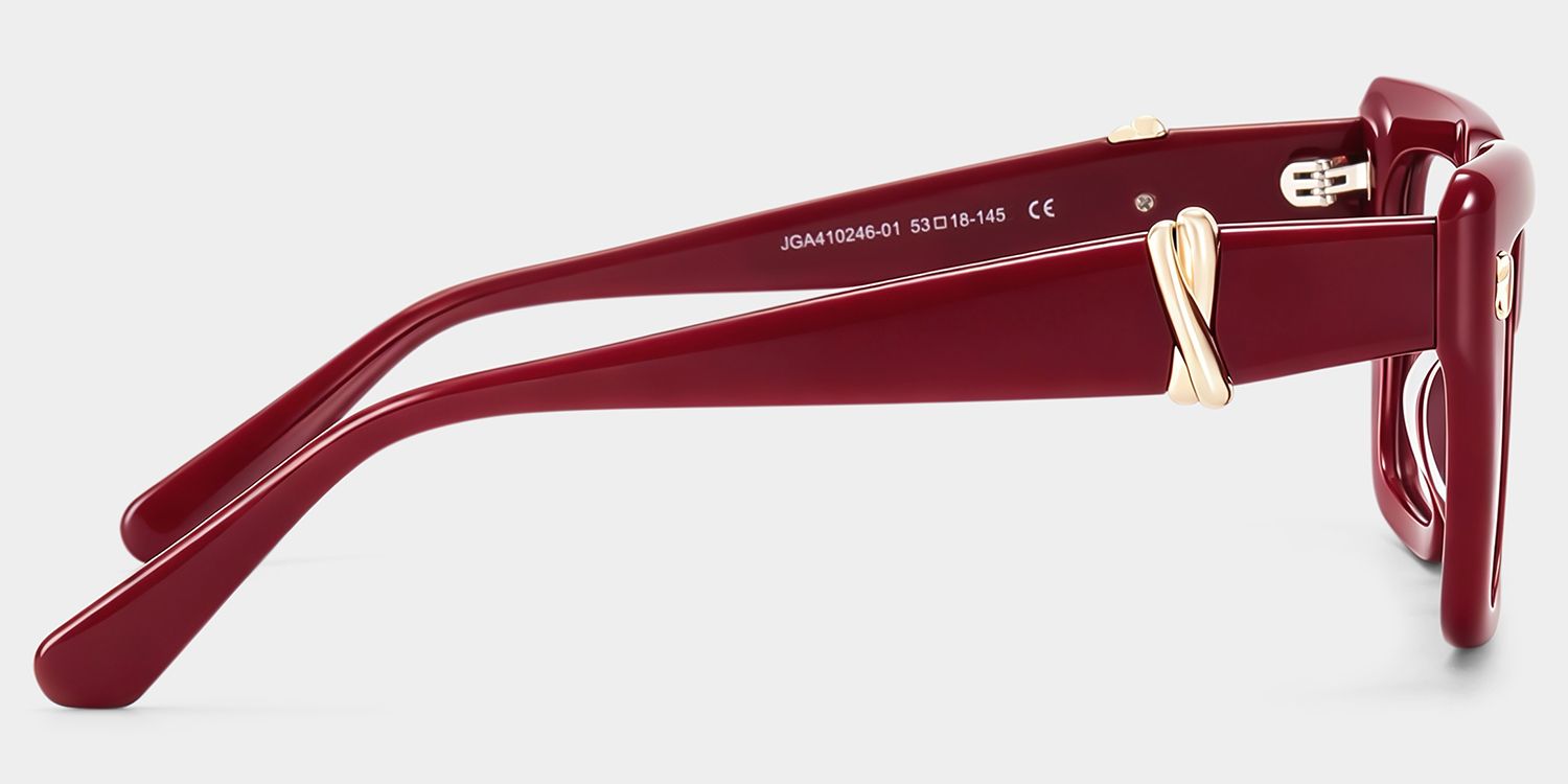 Ophelia Red Square Glasses | ZEELOOL4