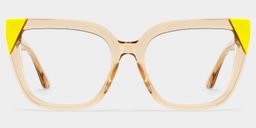Mirta Square Beige Yellow Glasses1