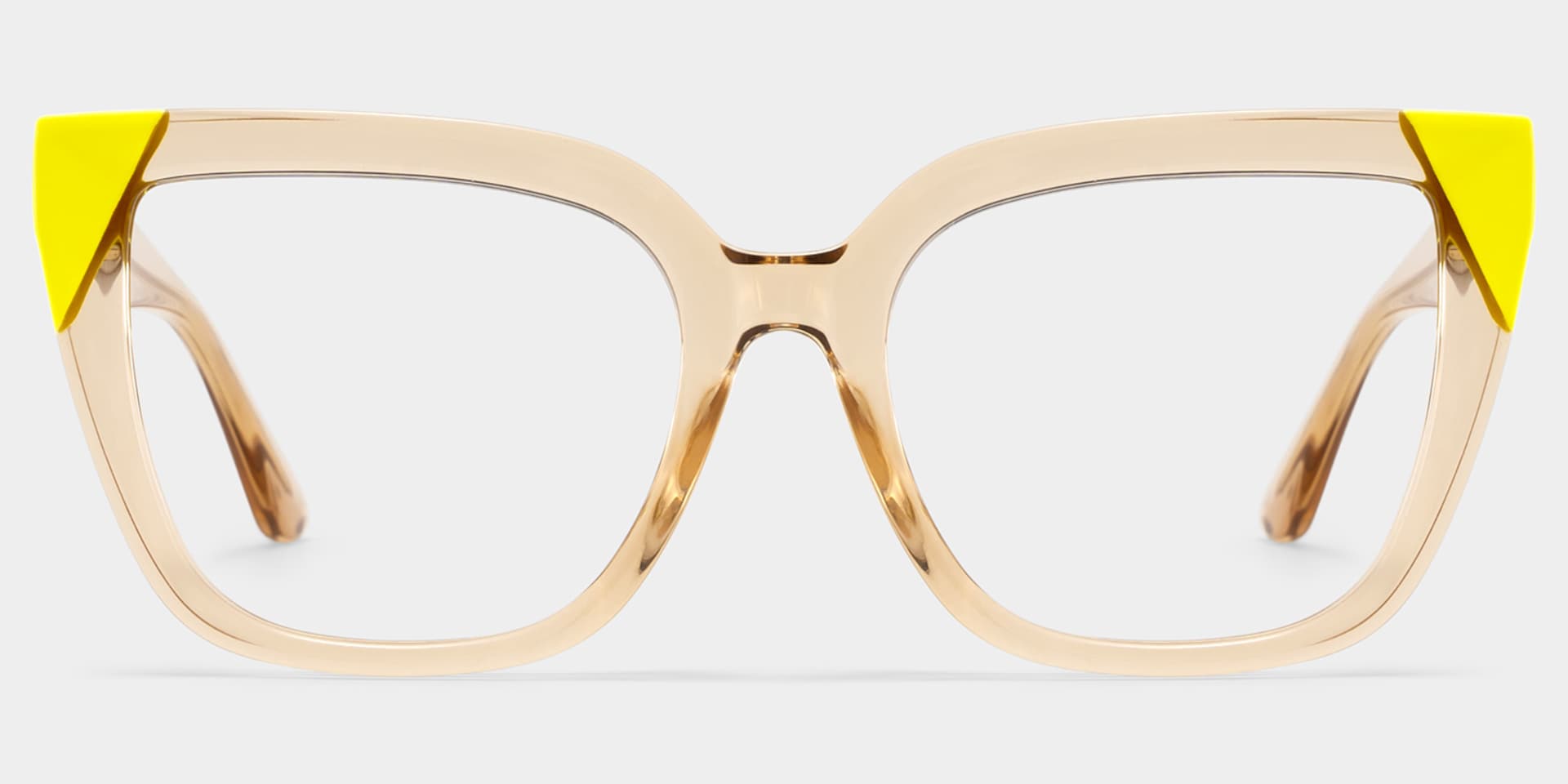 Square Champagne Yellow Eyeglasses- Mirta Acetate Frame Glasses1