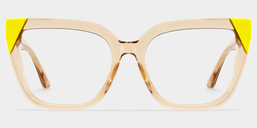Mirta Square Champagne Yellow Glasses