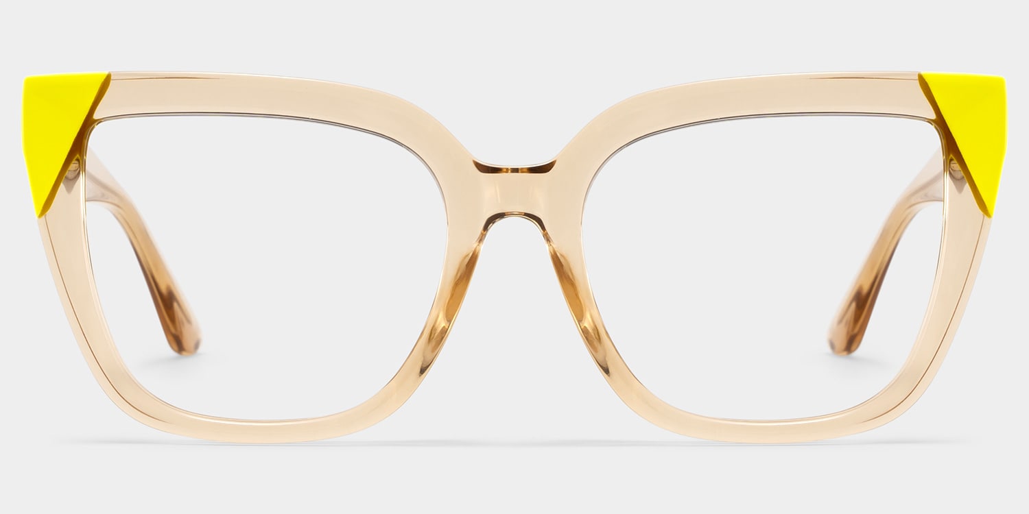 Mirta Square Champagne Yellow Glasses