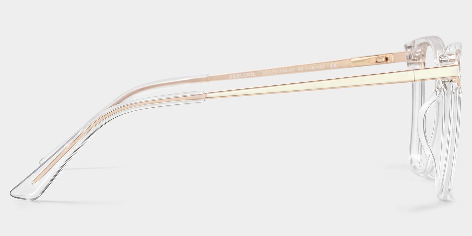 Tricee Square Clear Glasses With Gold Arms For Women | ZEELOOL6