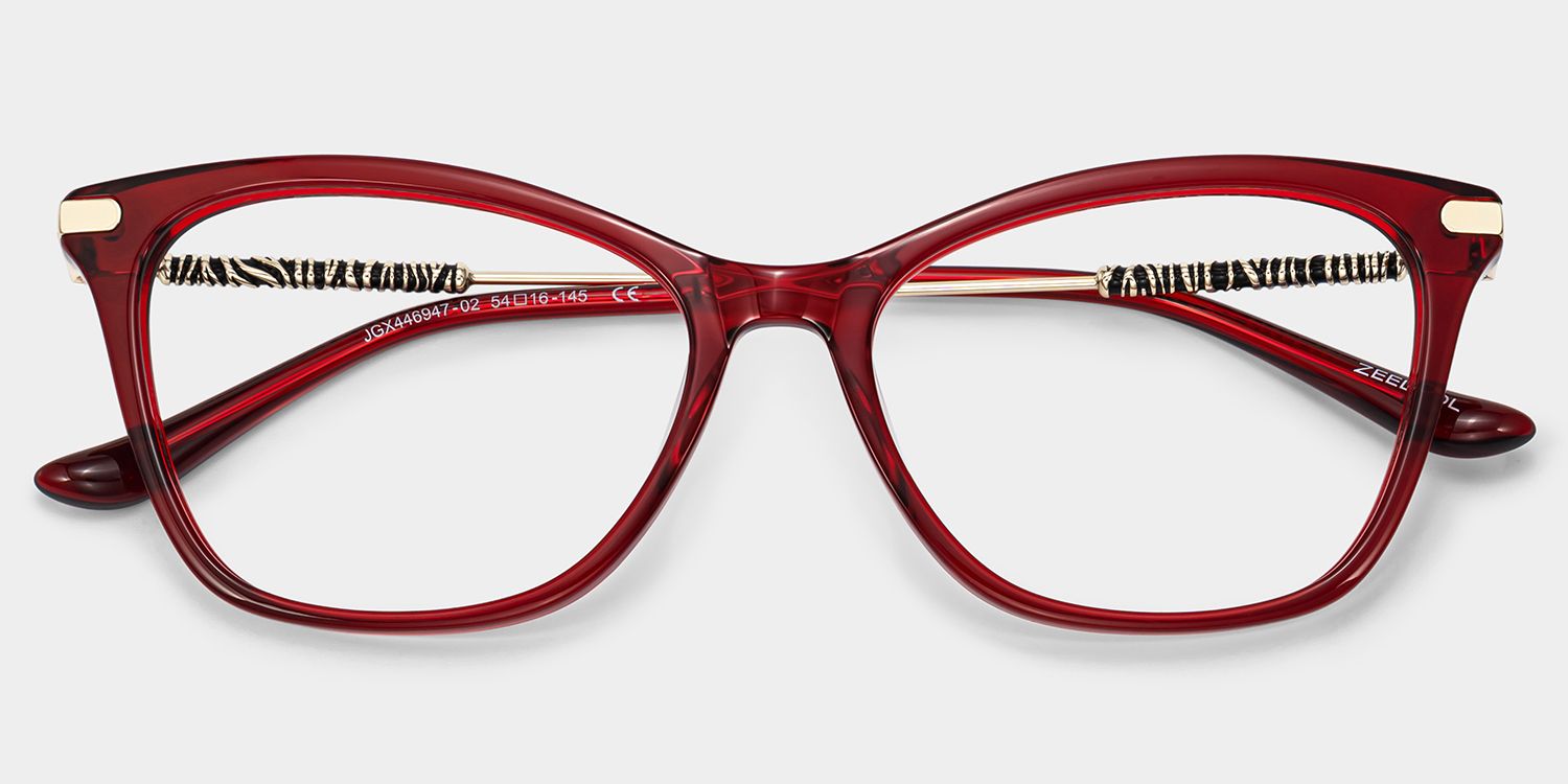 Lydia Red Cat-Eye Glasses | ZEELOOL2