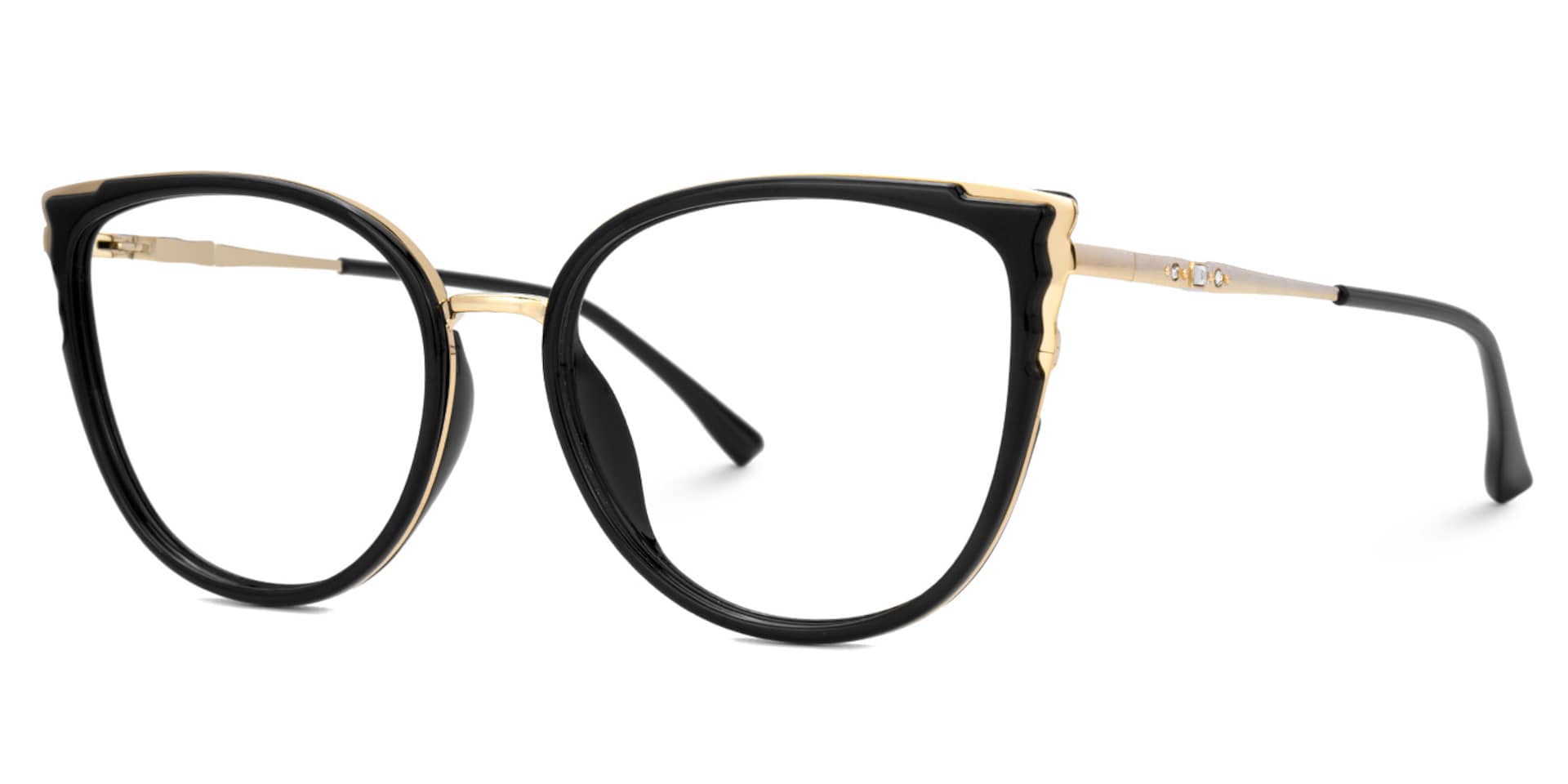 Estrada Cateye Black Eyeglasses with Mixed Materials -Zeelool1