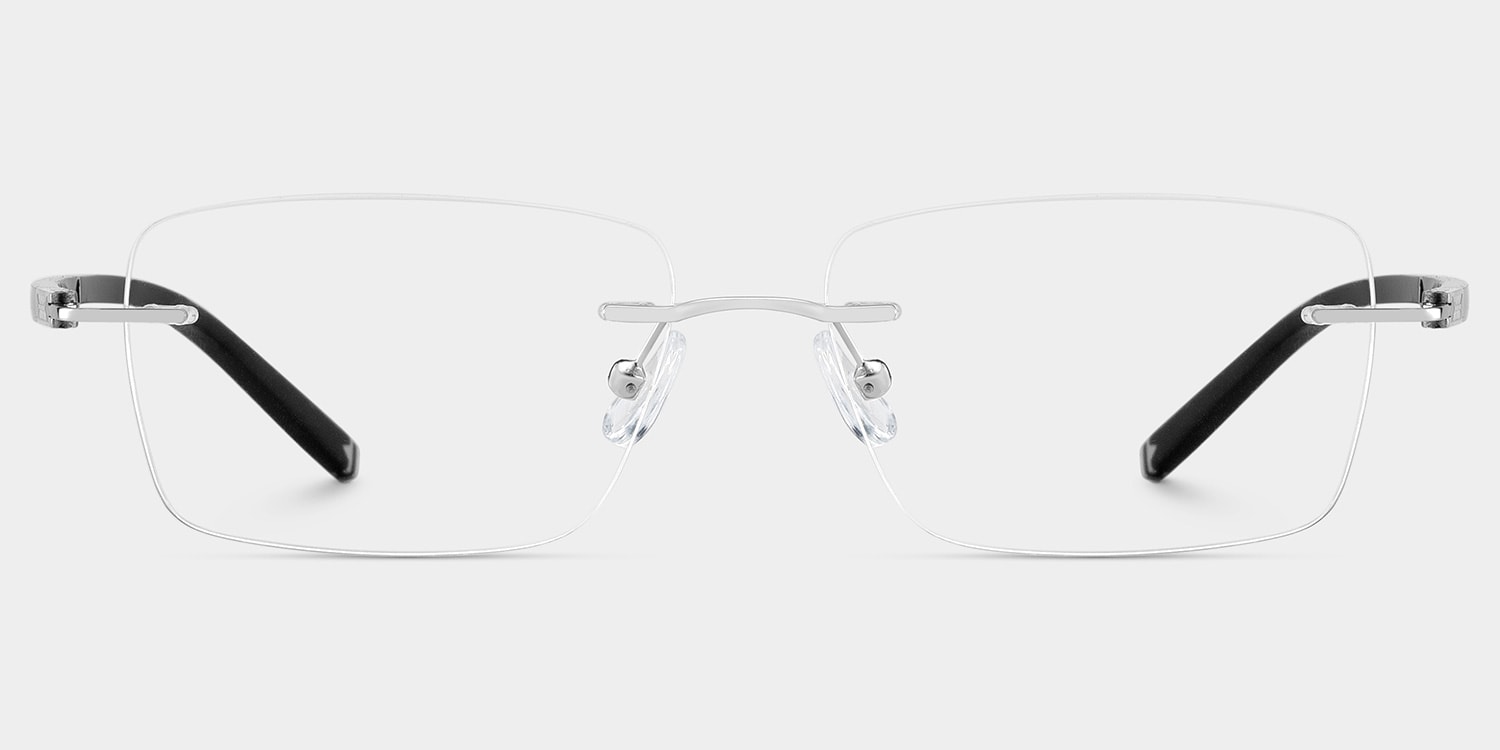 Adeline Rectangle Silver Glasses