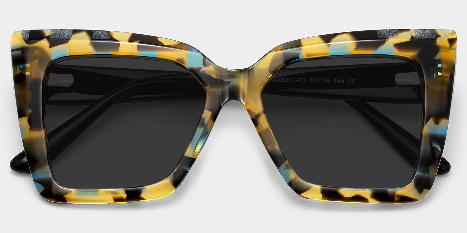 Thiline Acetate Tortoise Square Frame Sunglasses | ZEELOOL1
